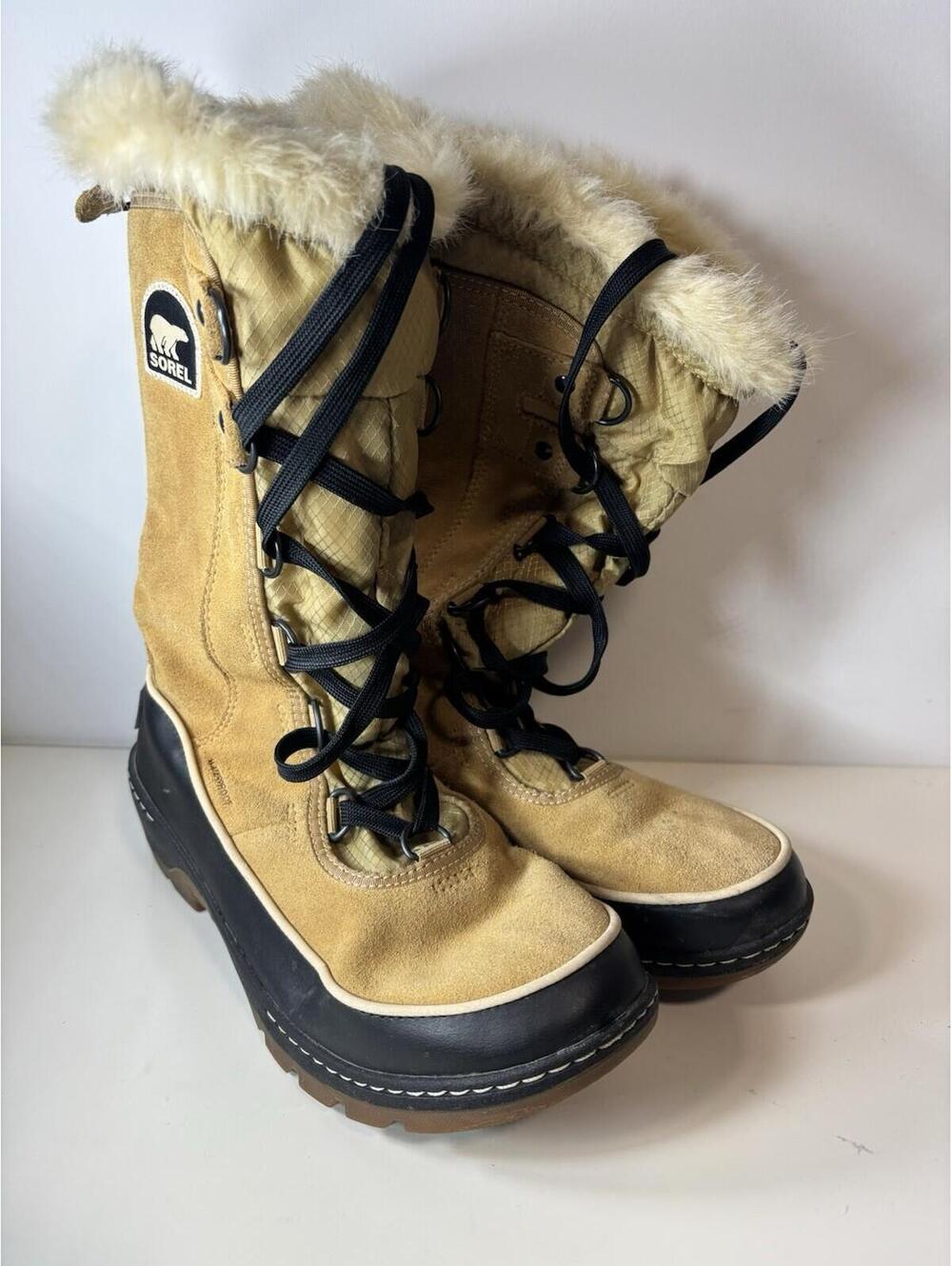 SOREL Tivoli II III HIGH Curry Brown Tan WATERPROOF Tall BOOTS Women's US 8